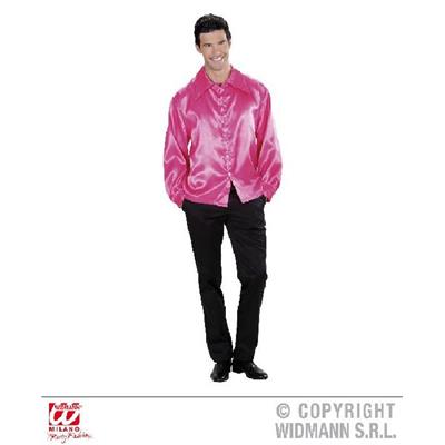 Chemise rose homme satinée-M