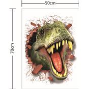 Sticker 3D adhésif mural découpé tyrannosaure (50 x 70 cm)