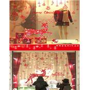 Sticker adhésif vitrine renne rouge avec suspensions (125 x 145 cm)
