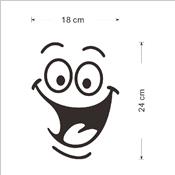 Sticker adhésif visage souriant pour toilettes (18 x 24 cm)