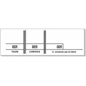 Carnet de 100 tickets blancs numérotés 3 souches -48 x 150 mm