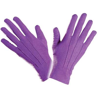 1 paire de gants courts violets extensible pour adulte