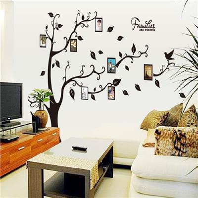 Sticker adhésif arbre généalogique angle droit avec formes cadres (120 x 170 cm)