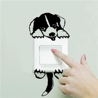 Sticker adhésif chien interrupteur (11 x 22 cm)