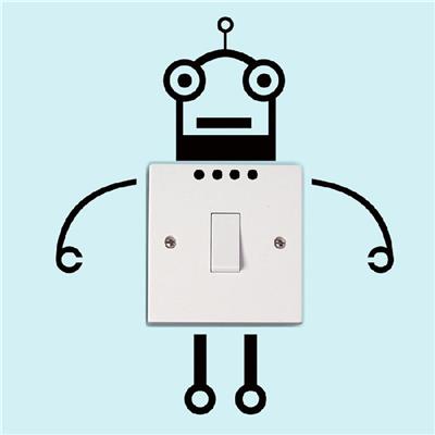 Sticker adhésif robot interrupteur (17 x 20 cm)