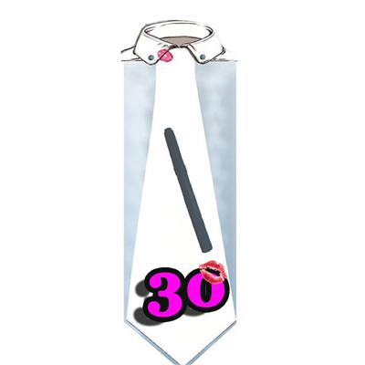 Cravate 60 cm femme 30 ans à dédicacer (stylo inclus) - TU