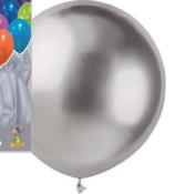 5 ballons argent métallisés géants - 50 cm