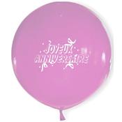 6 ballons géants roses 50 cm "joyeux anniversaire