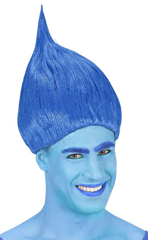 Perruque troll bleue