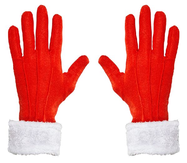 Gants de père noël avec bordure pelucheuse