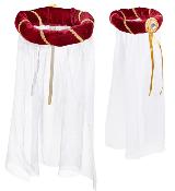 Coiffe médiévale velours bordeaux François 1er avec voile