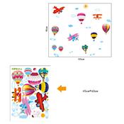 Stickers adhésifs montgolfières et avions (90 x 105 cm)