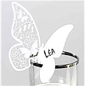 12 Marque-places papillon laser 10 x 7 cm