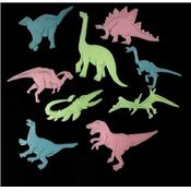 9 Dinosaures PVC adhésifs phosphorescents 9 cm