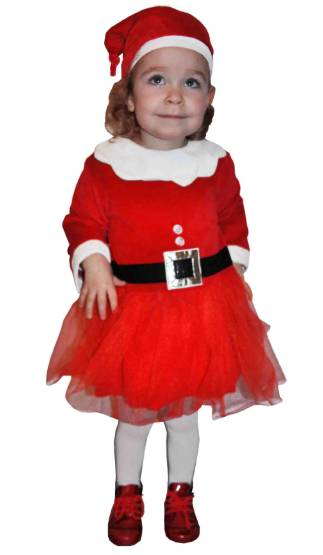 Robe de noël velours avec tutu - 2/3 ans