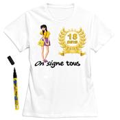 T-Shirt femme 18 ans à dédicacer - Taille S