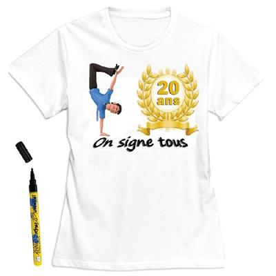 T-Shirt homme 20 ans à dédicacer - Taille M
