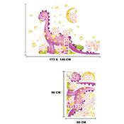 Sticker adhésif dinosaure et bébés (173 x 150 cm)