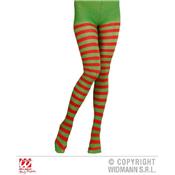 Collants d'Elfe/Clown Rayés Rouge et Vert (M/L)