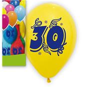 10 Ballons anniversaire 30 ans 30 cm assortis