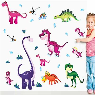 Sticker adhésif dinosaures amusants (100 x 130 cm)