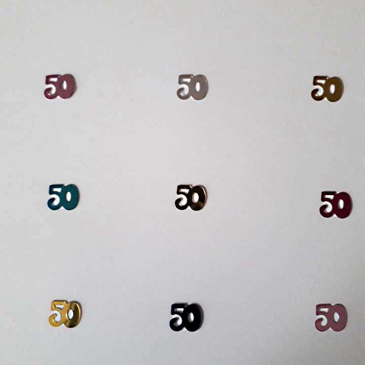 Confettis de table métal anniversaire - 50 ans ( sachet de 100)