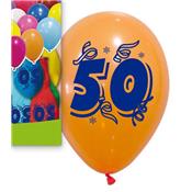 10 Ballons anniversaire 50 ans 30 cm assortis