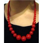 Collier grosses perles rouges