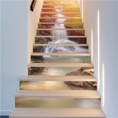 13 stickers cascade d'eau escalier - 18 x 100 cm