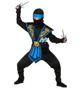 Panoplie ninja bleu enfant luxe et accessoires - 11/13 ans