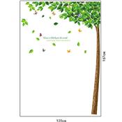 Sticker adhésif d'intérieur arbre d'angle et feuilles tombantes (120 x 167 cm)