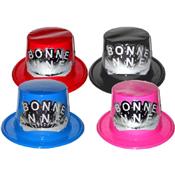 12 Chapeaux PVC bonne année (4 couleurs assorties)