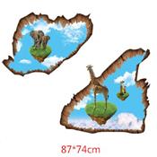 2 Stickers 3D adhésifs sol îles flottantes (87 x 74 cm)