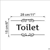 Sticker adhésif toilettes chics (15 x 28 cm)