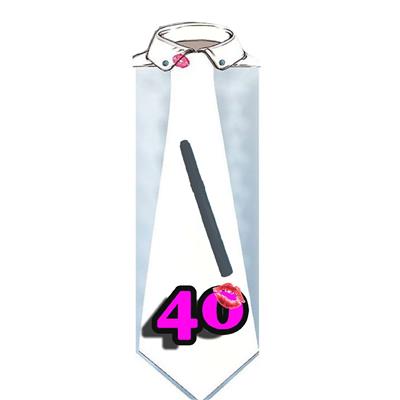 Cravate 60 cm femme 40 ans à dédicacer (stylo inclus) - TU