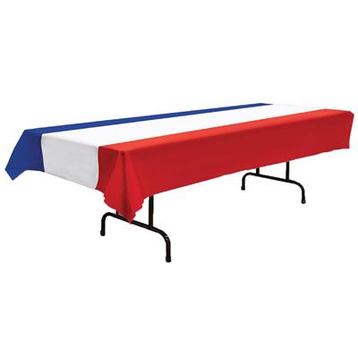 Nappe tissu polyester tricolore bleu, blanc, rouge  (2 x 1,20 m)