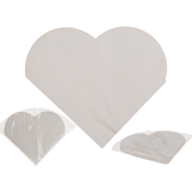 12 serviettes en papier coeur blanc - 33 x 33 cm