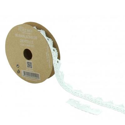 Ruban de dentelle blanche adhésive 1 cm x 2 mètres