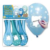 8 ballons bleus personnalisables - 35 cm