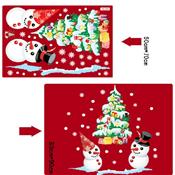 Sticker adhésif 2 bonhommes de neige et sapin de Noël (80 x 90 cm)