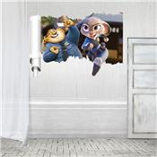 Sticker 3D adhésif personnages zootopia (50 x 70 cm)