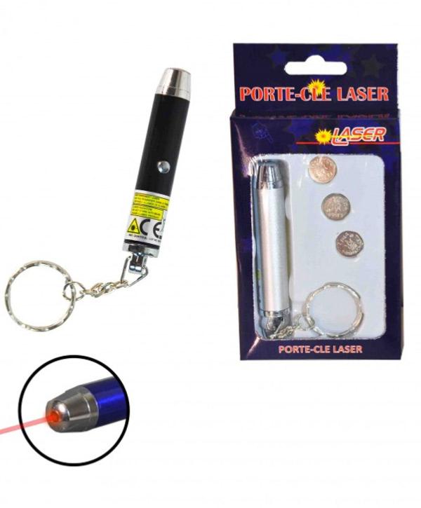 1 laser avec porte clef et piles norme CE- ( couleurs assorties)