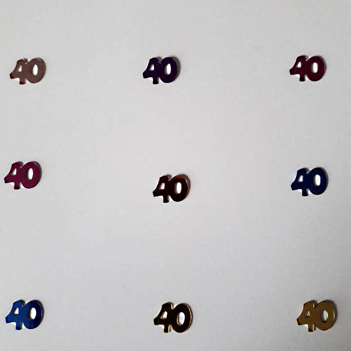 Confettis de table métal anniversaire - 40 ans ( sachet de 100)