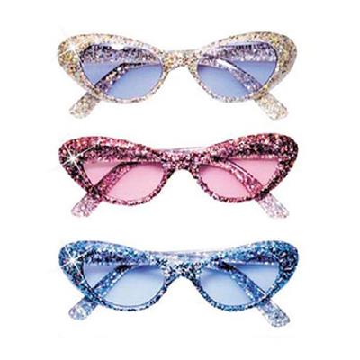 Lunettes Disco Pailletées bleu (1 paire)