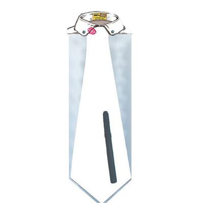 Cravate blanche extra large à dédicacer avec stylo
