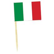 50 piques cocktails mini drapeau Italie - 3.5 x 2.5 cm