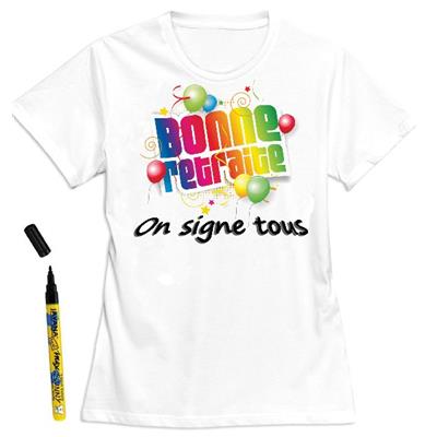 T-Shirt femme retraite à dédicacer - Taille XL