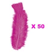 Plumes Droites Rose Fuchsia(15cm) - Lot de 50