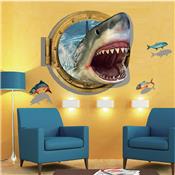 Sticker 3D adhésif requin (67 x 87 cm)