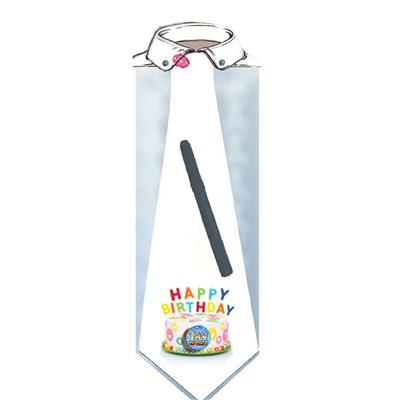 Cravate 60 cm homme happy birthday à dédicacer (stylo inclus) - TU